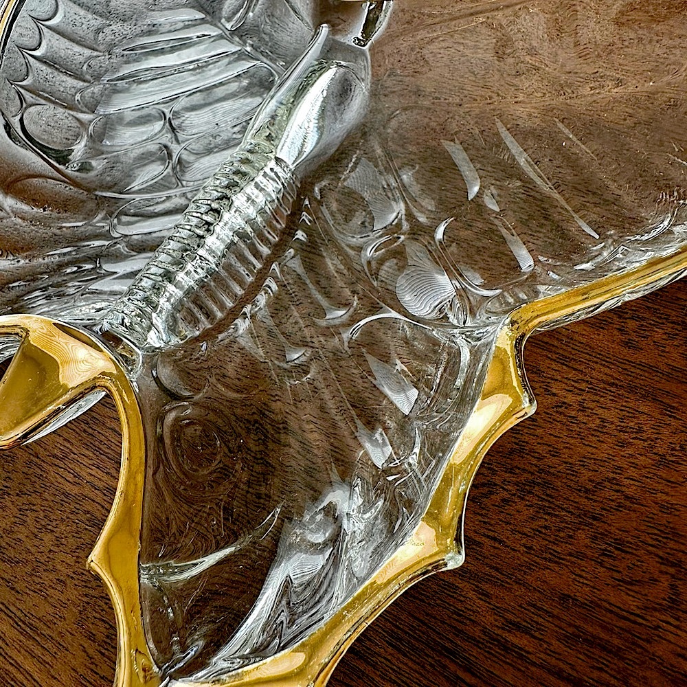 Elegant Gold and Clear Butterfly Art Piece